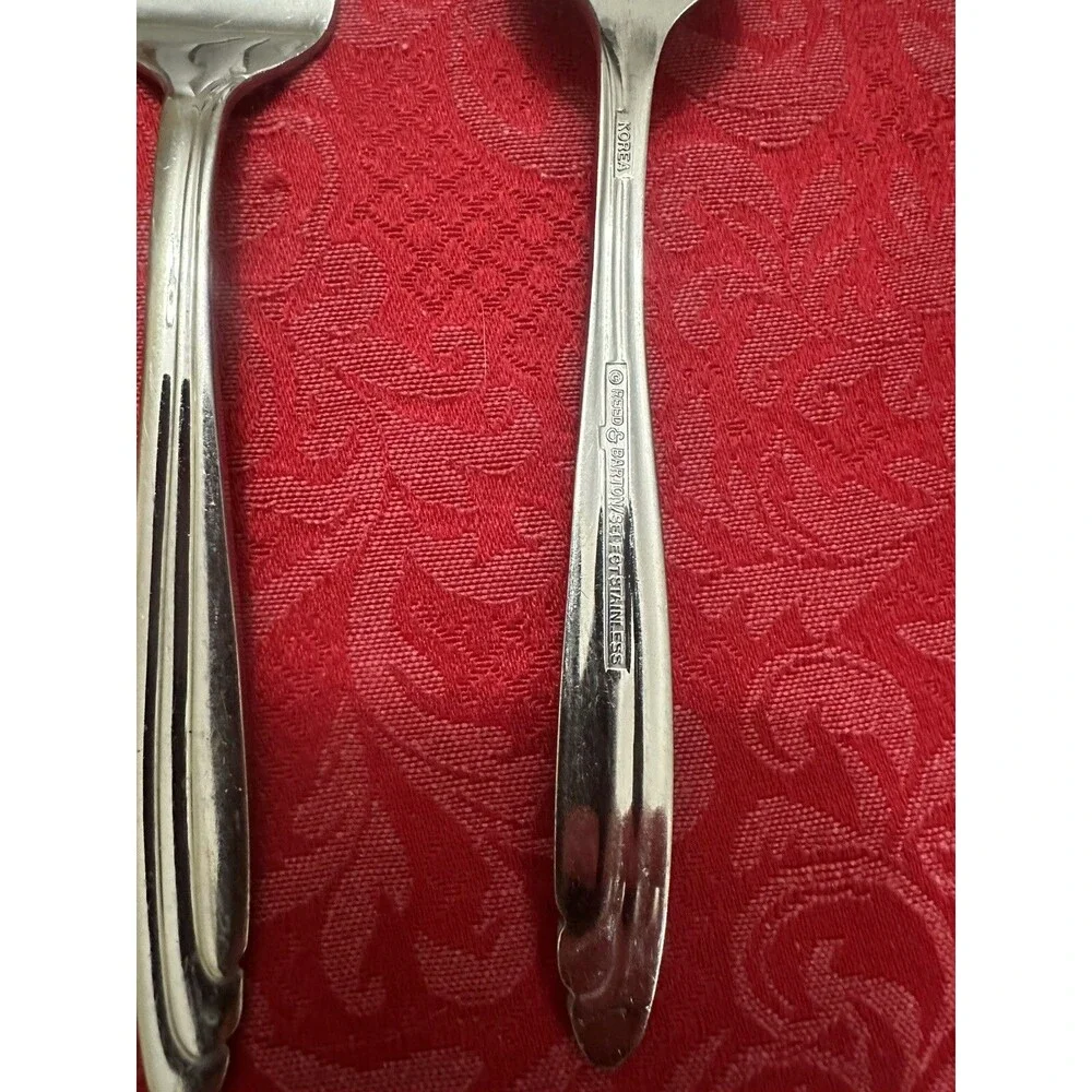 3 Reed & Barton Select Elise 6-3/4” Salad Forks Stainless Korea